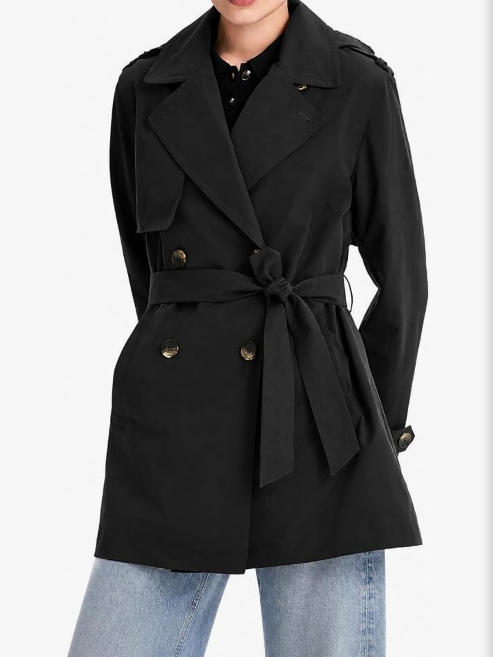 Women's Hooded Mid-Length Trench Coat W. Belt Lapel | Size XXL | NEW WITH TAGS |